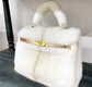 Mink fur handbag