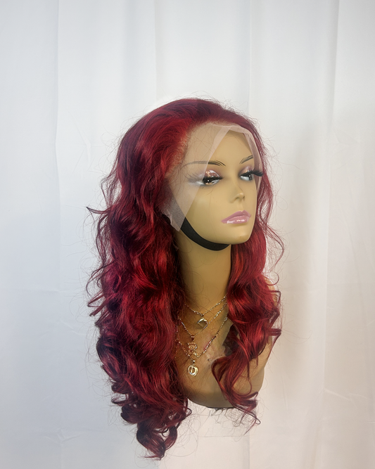 BURGUNDY LACE FRONTAL WIG