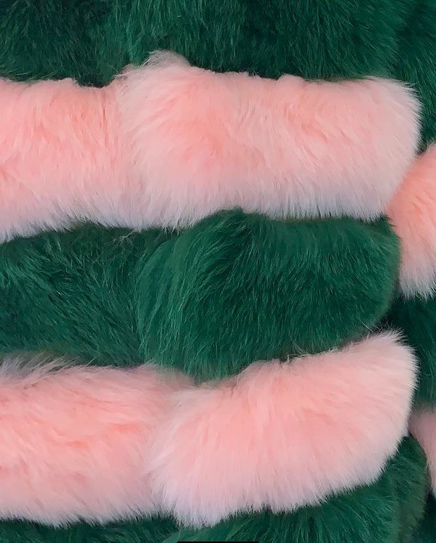 Fox fur Hooded Cropped Coat