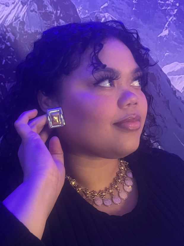 Gold/ Silver Box Earings