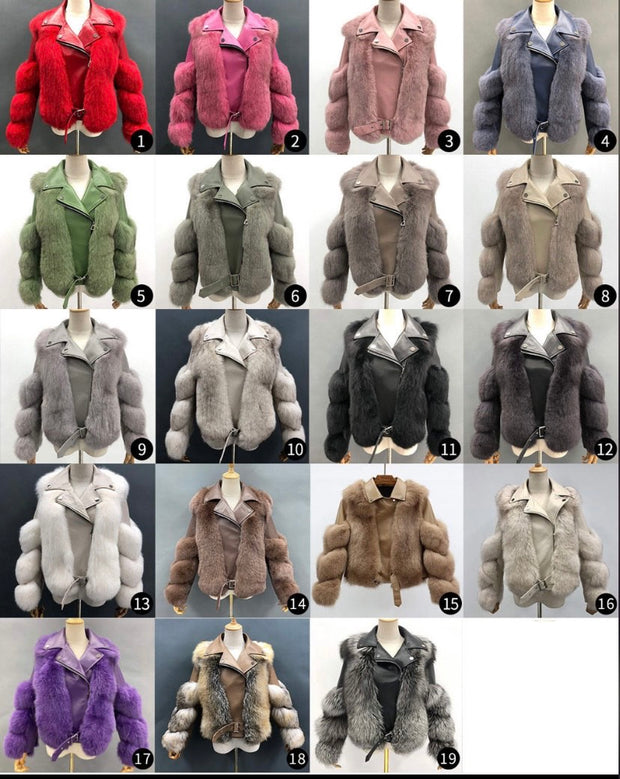 Leather & Fox Fur Motorcycle Jackets